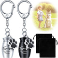 2 Pcs Pet Urn Keychain for Ashes Dog Cat Paw Print