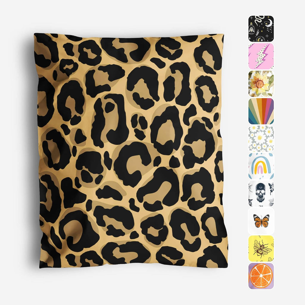 10x13 Poly Mailers, Leopard Print Shipping Bags, 100 Pack