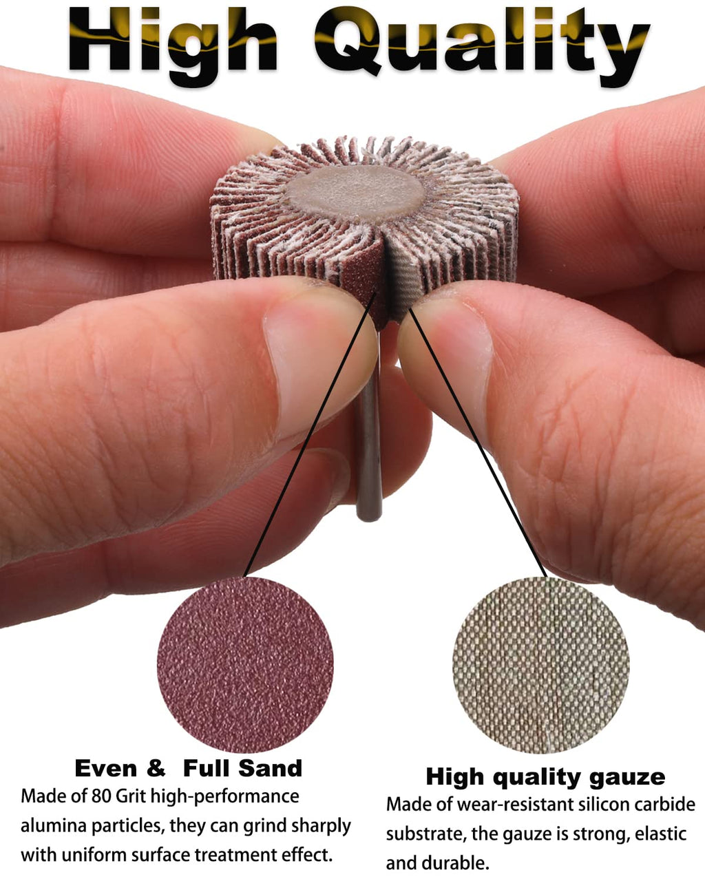 Rocaris 10 Pack Flap Wheel, 120 Grit for Rotary Tools