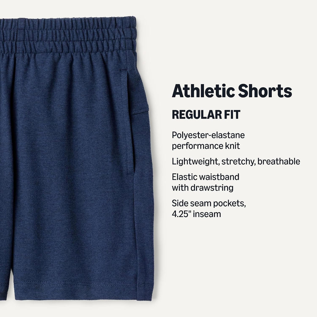 Boys' Supersoft Performance Knit Regular Fit Athletic Shorts, Multipacks