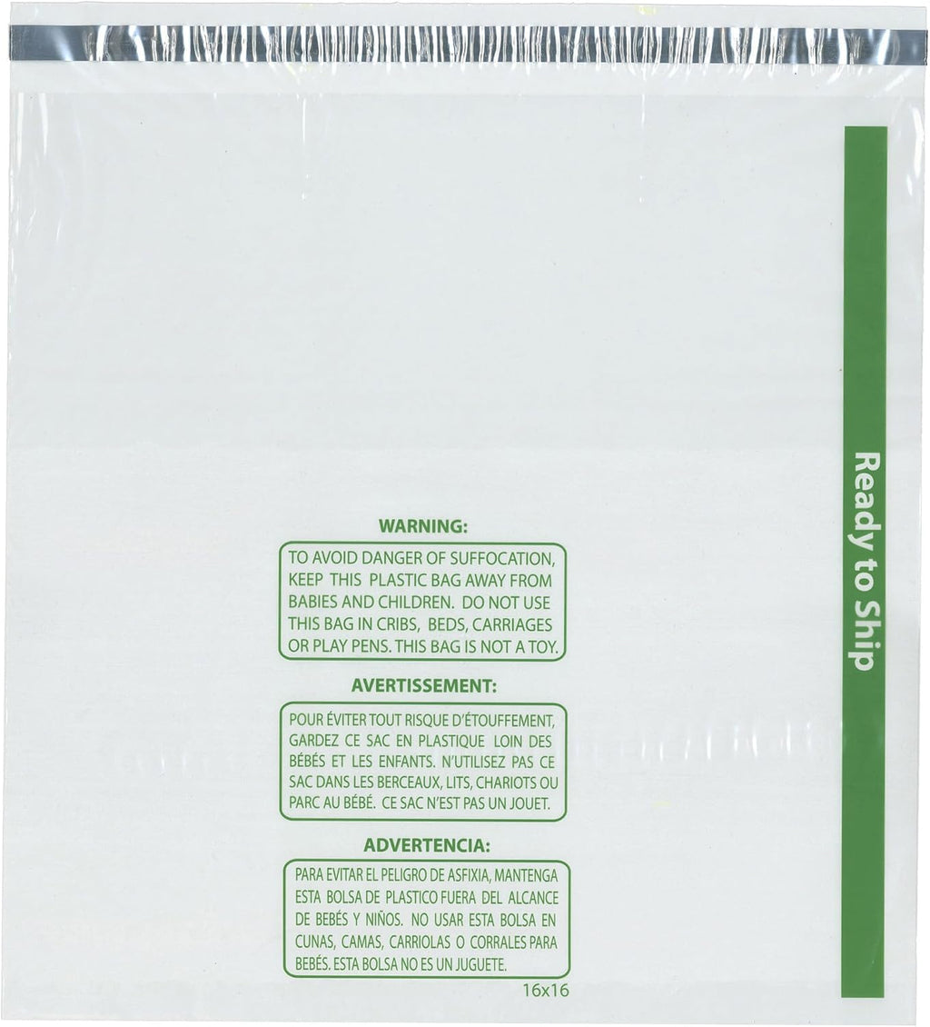 16 x 16 inch Ready to Ship Wicketed Poly Bags (Pack of 250)