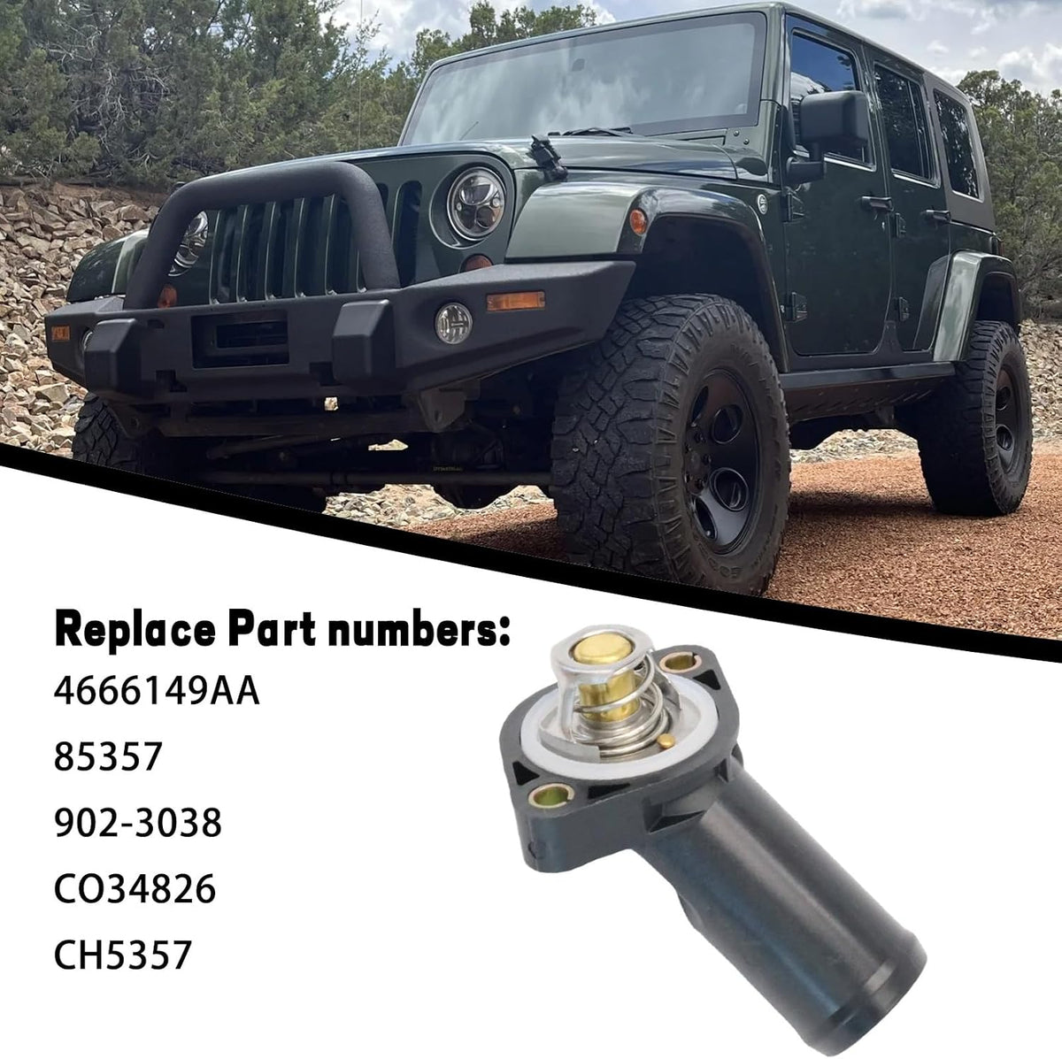 902-3038 Engine Coolant Thermostat Housing Fit for Jeep Wrangler JK