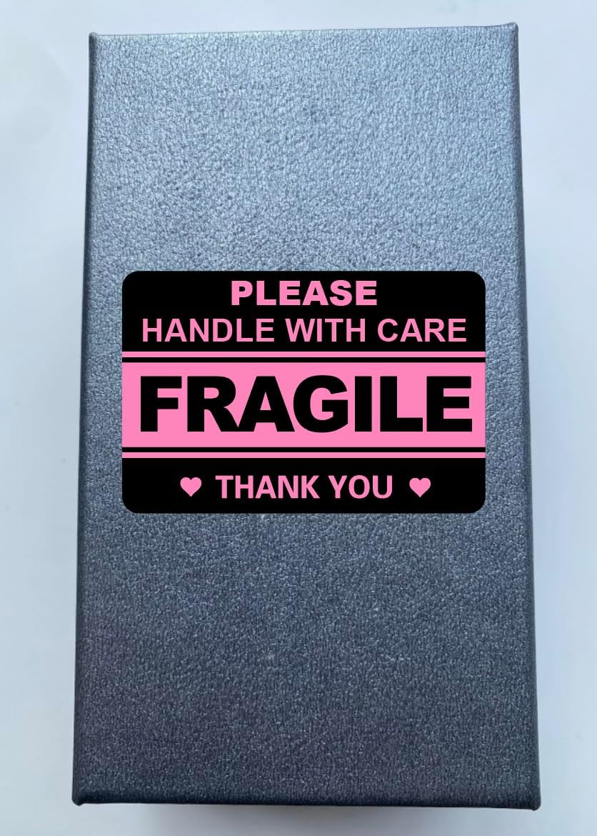 2"x3" 100 PCS Black Fragile Stickers for Shipping Cartons Envelops