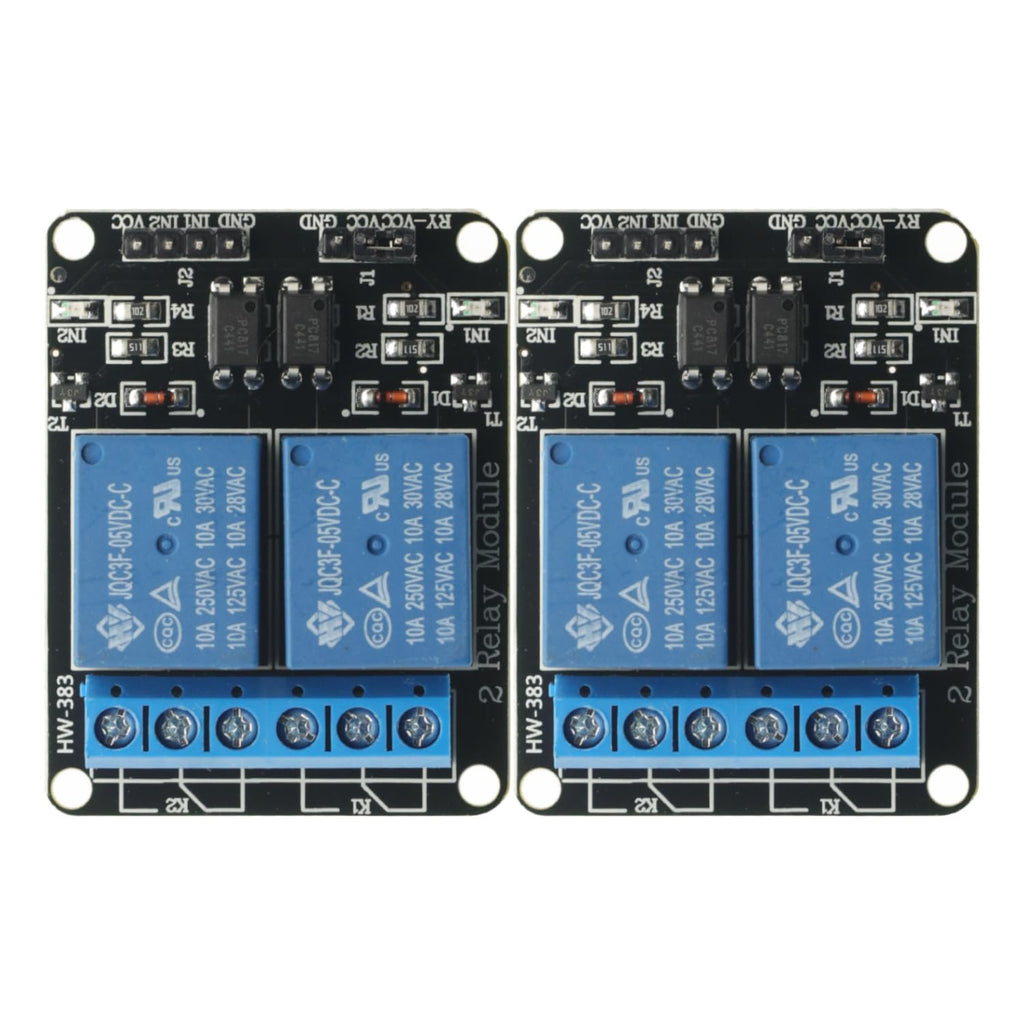 2Pcs 5V 2 Channel DC 5V Relay Module High and Low Level Trigger with Optocoupler Isolation Relay Module for Arduino Relay