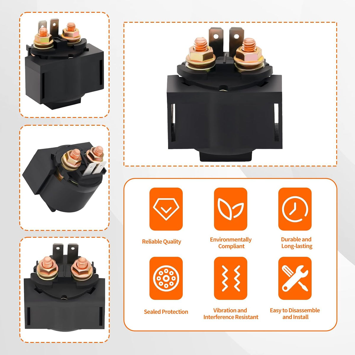 AHL Starter Solenoid Relay for Kawasaki Prairie 360 KVF360 4X4 2003-2012 Prairie 300 KVF300 1992-2002/Bayou 300 2003-2005/Bayou 400 1996-1999/TERYX 750 2008-2009/VOYAGER 1987-1988