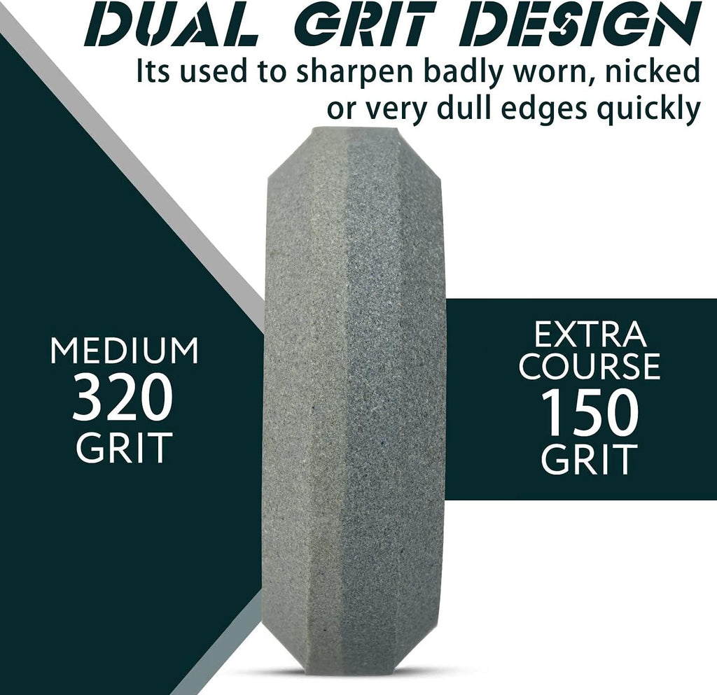 Axe/Hatchet Sharpening Puck Whetstone Knife Sharpening Stone | Dual Grit Multi-Purpose Sharpener with Sheath Small