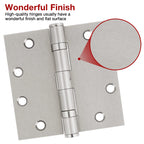 Heavy Duty Door Hinges Brushed Nickel 4.5 Inch x 4 1/2" Square