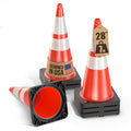 (6 Pack) 28 Inch 7 Lb Heavy Duty Orange Traffic Cones Set | Durable Safety Cones, Orange Cones, Parking Cones