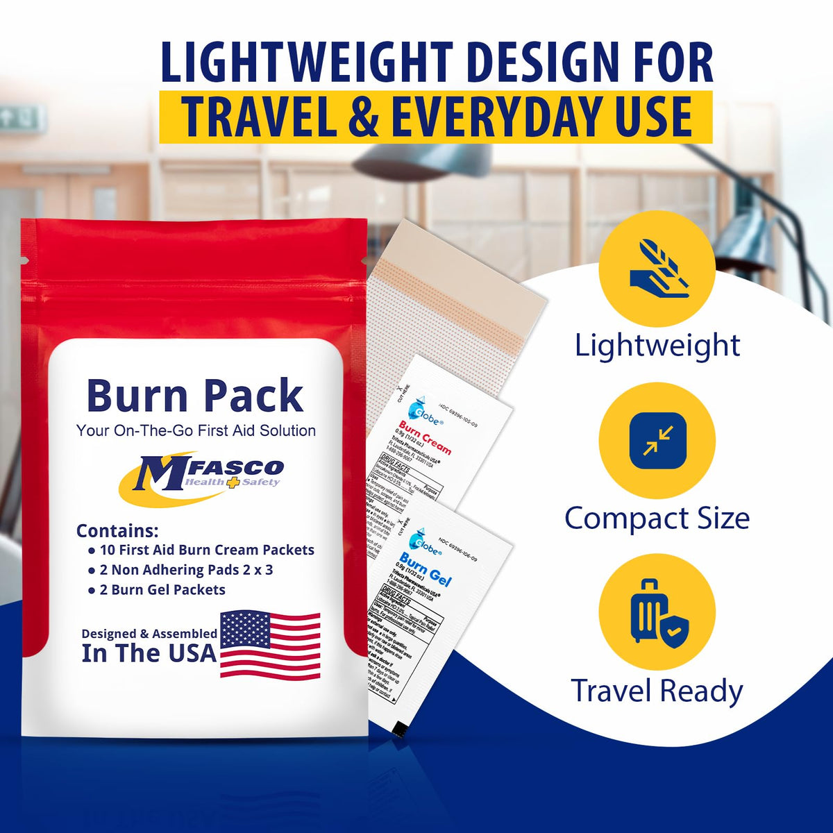 First Aid Kit Refill Burn Care Refill Pack | Convenient & Portable