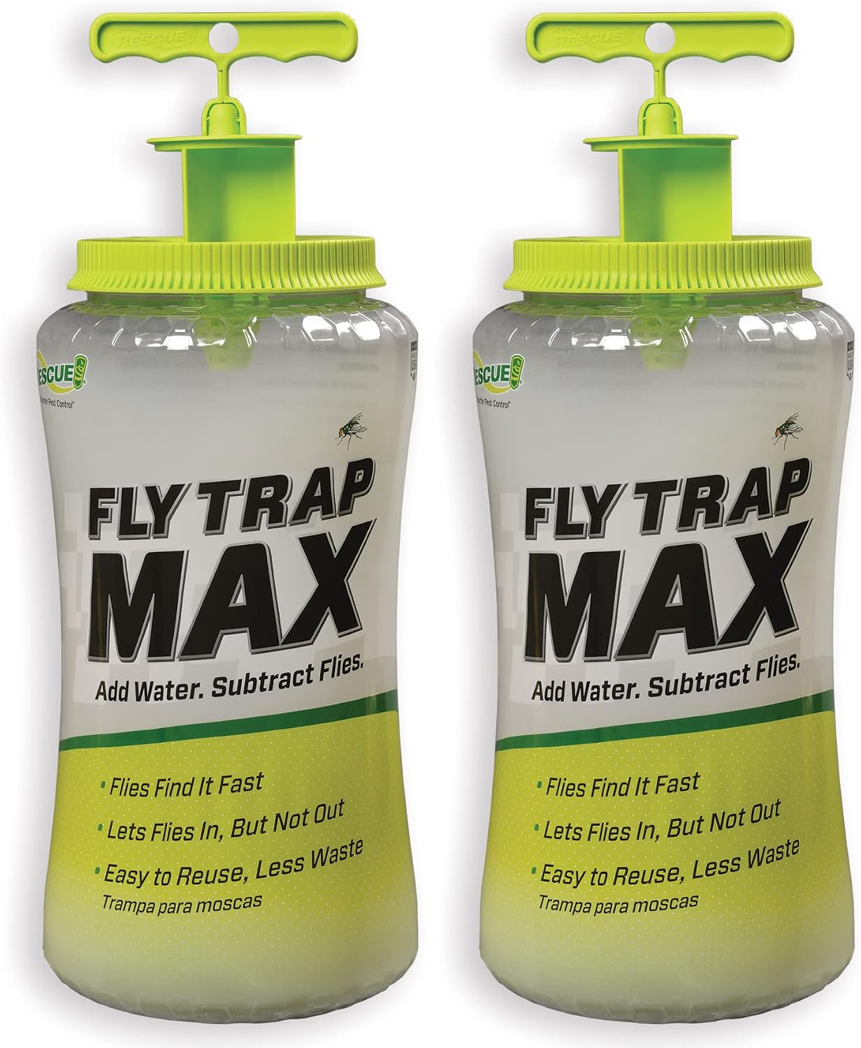 Fly Trap Max – Extra Large Reusable Outdoor Fly Trap - 2 Traps