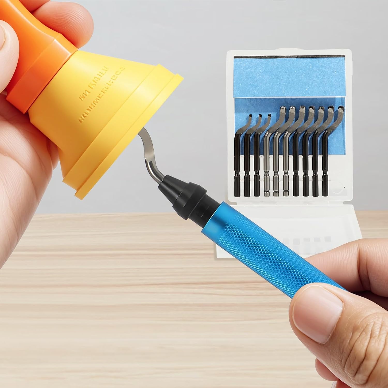 18Pcs 3D Printer Deburring Tool Kit - 10 Interchangeable Blades, 6 Needle Files & Micro Wire Cutter for 3D Printing