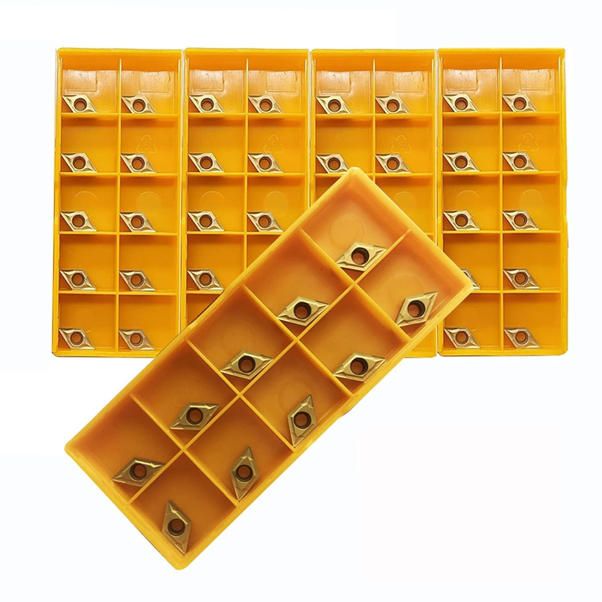 50pcs DCMT21.51 DCMT070204 Carbide Inserts Lathe Turning Inserts Turning Tool Multilayer Coated CNC Lathe Inserts for SDJCR Lathe Turning Tool Holder Replacement Insert