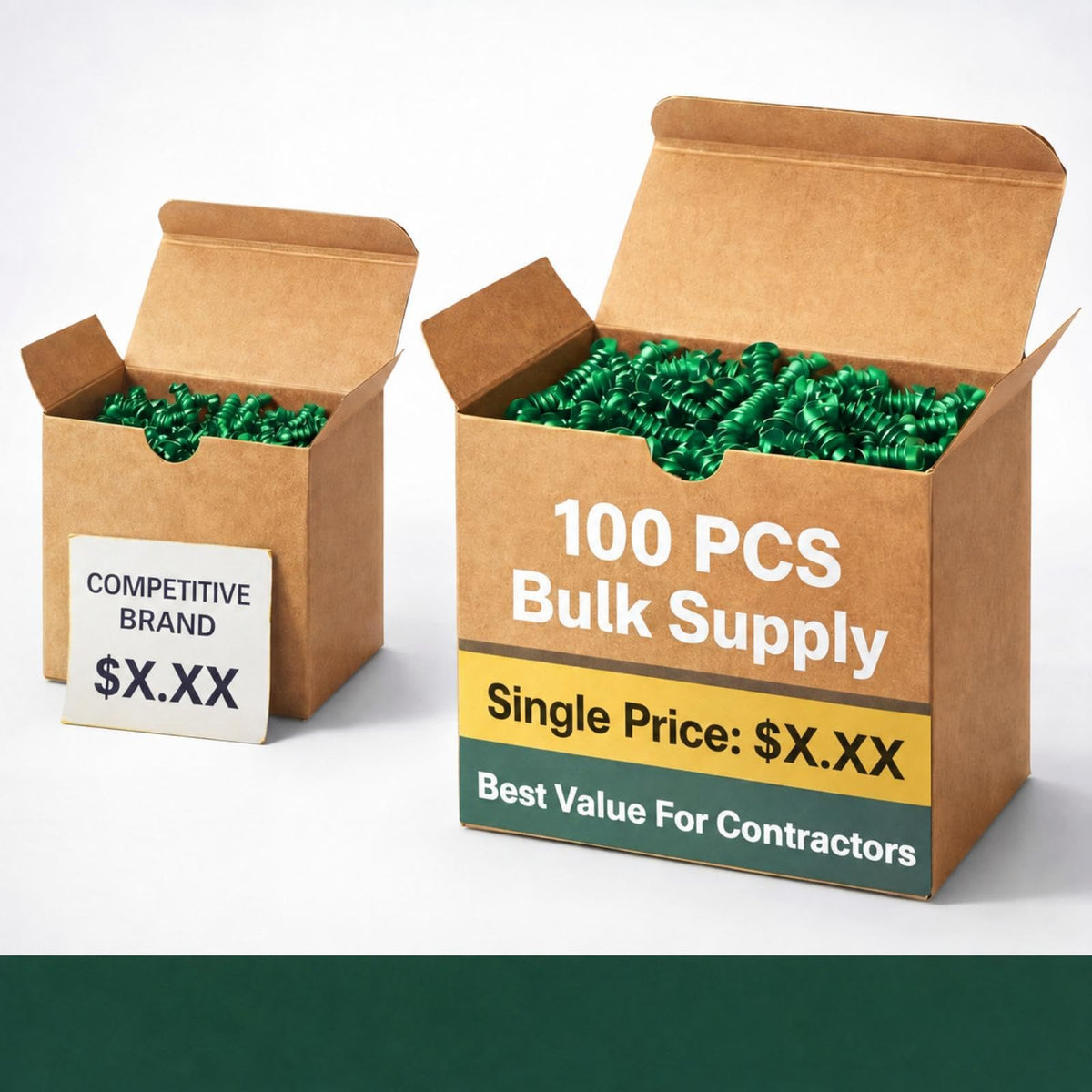 Tandefio 100 Pcs Green Ground Screws for Electrical Box, 10-32 x 3/8 Inch