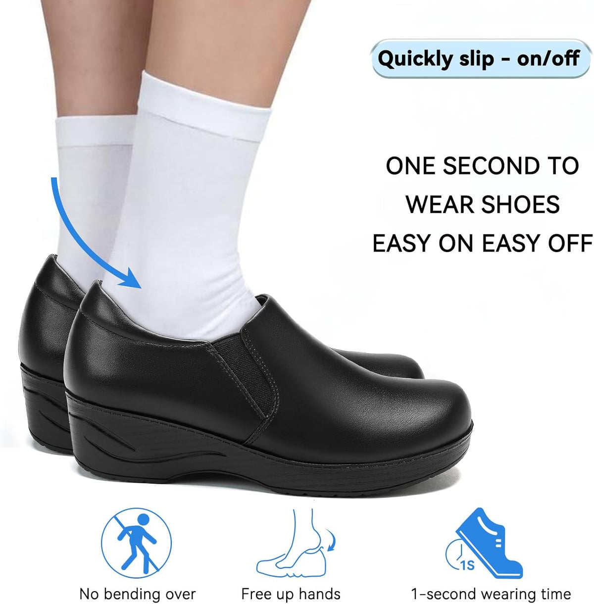 Women Clogs Slip on Womens Mules with Arch Support Non-Slip Rocker Sole Comfort for Long Standing Work, Food Service