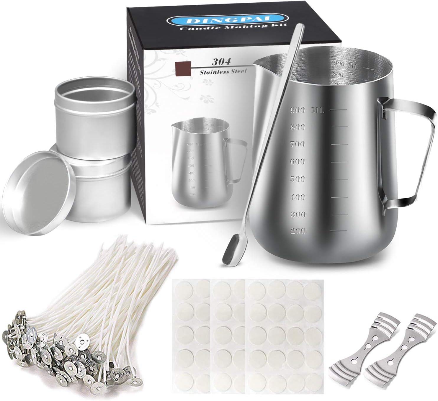 Candle Making Supplies, Wax Melting Pot, DIY Candles Craft Tools | Stainless Steel Pouring Pitcher with Spoon, Candle