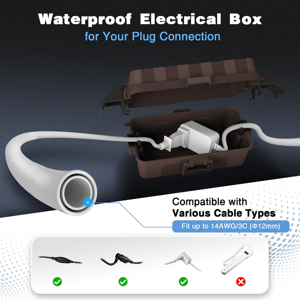 FLEMOON IP55 Medium Outdoor Electrical Box Waterproof, for Outdoor Plug
