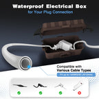 FLEMOON IP55 Medium Outdoor Electrical Box Waterproof, for Outdoor Plug