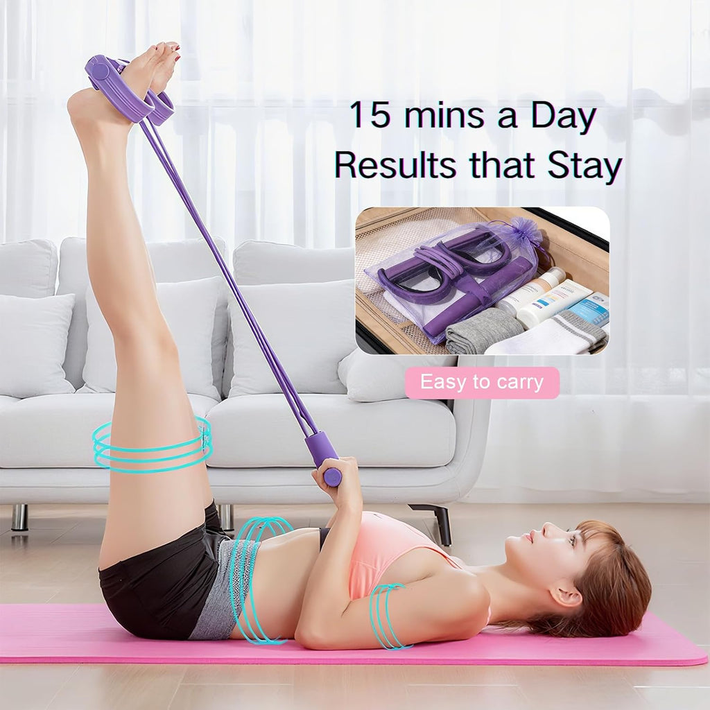 Fitness Resistance Bands Set with Handles & Ankle Straps - 4 Tube Exercise Bands for Arm, Leg, Strength Training