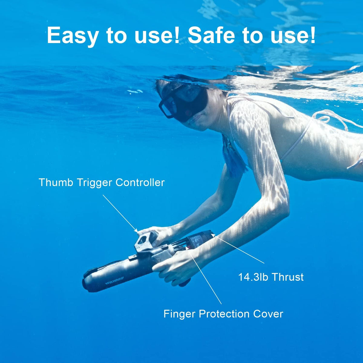Subnado Underwater Scooter, Sea Scooter with Thumb Control for SUP Paddle Board, Pool, Diving & Snorkeling, Compact &