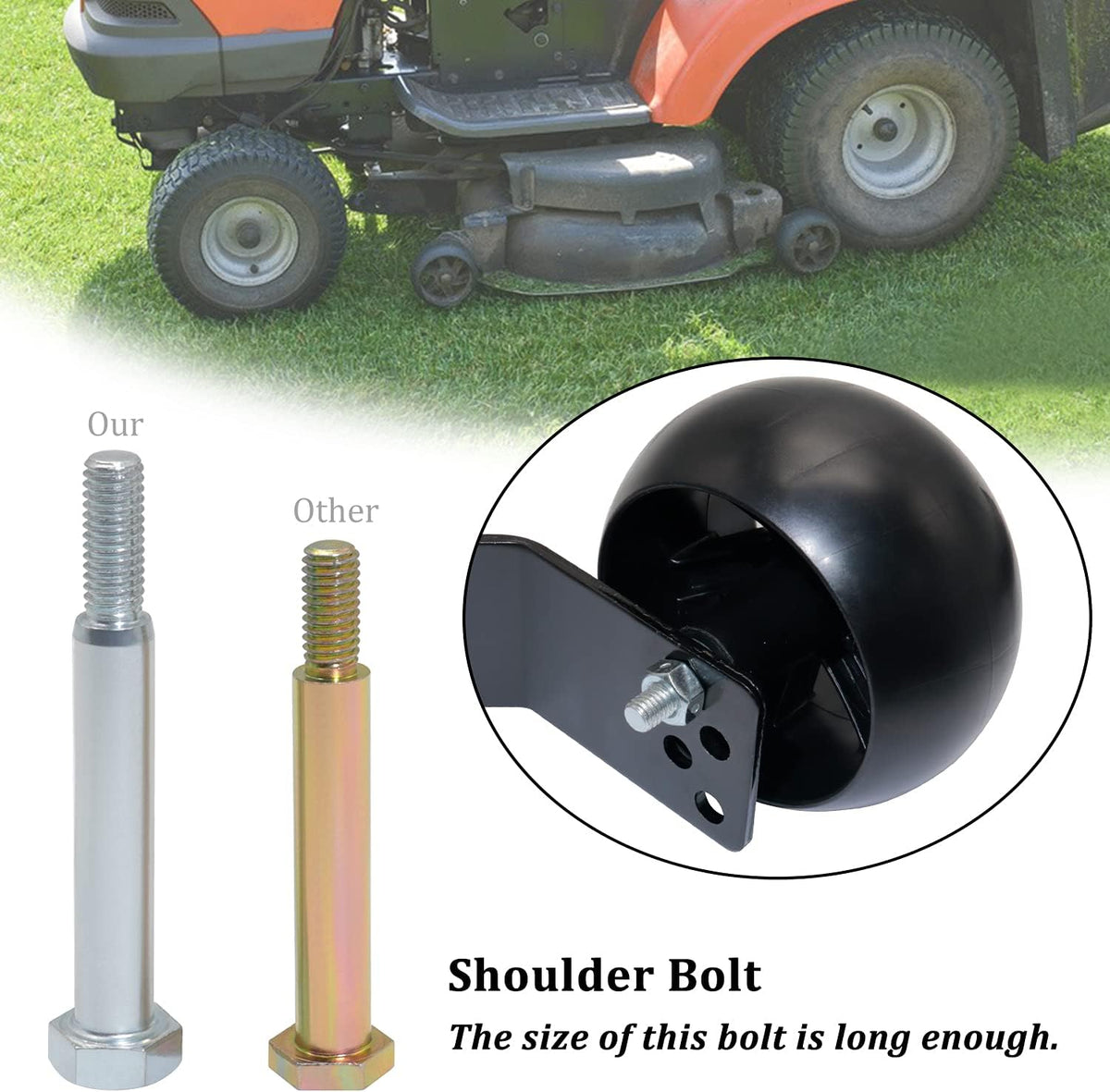 CheeMuii 2Pack 532174873 Mower Deck Wheels with 525509501 Deck Brackets Kit