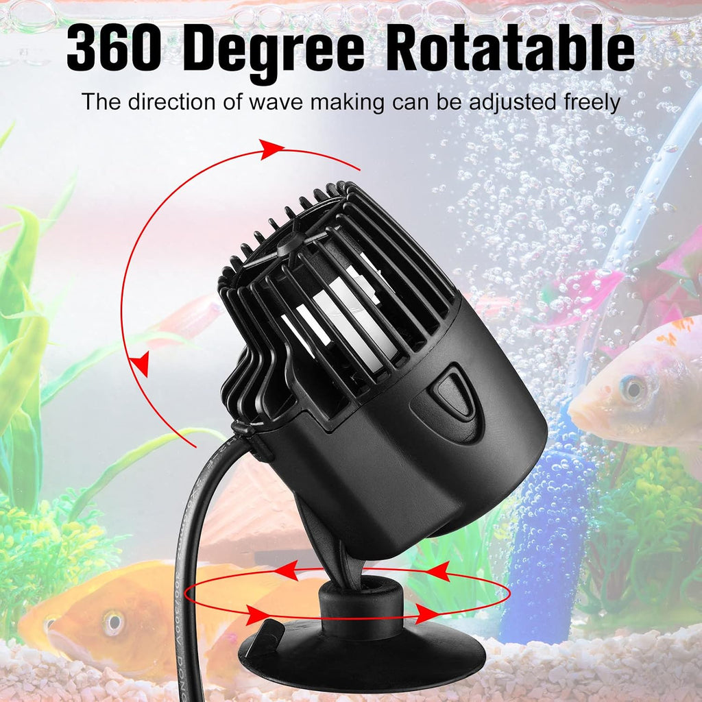 4 Pcs 800 Gph Aquarium Circulation Pump with Magnetic Suction Base 360 Degree Rotating Wave Maker Submersible
