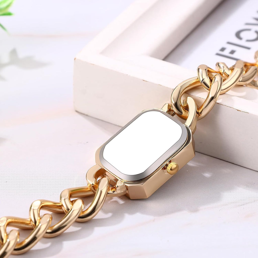 Women s Square Bracelet Watch: Quartz Analog Rhinestone-Encrusted Stainless Steel Detachable Strap Casual Business