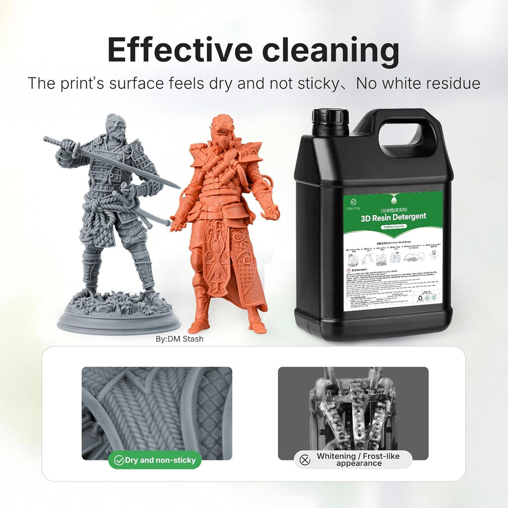 RESIONE 3D Resin Cleaner, 3.6KG, Non-Flammable Low Odor Detergent | Non-Flammable Photopolymer Resin Washing
