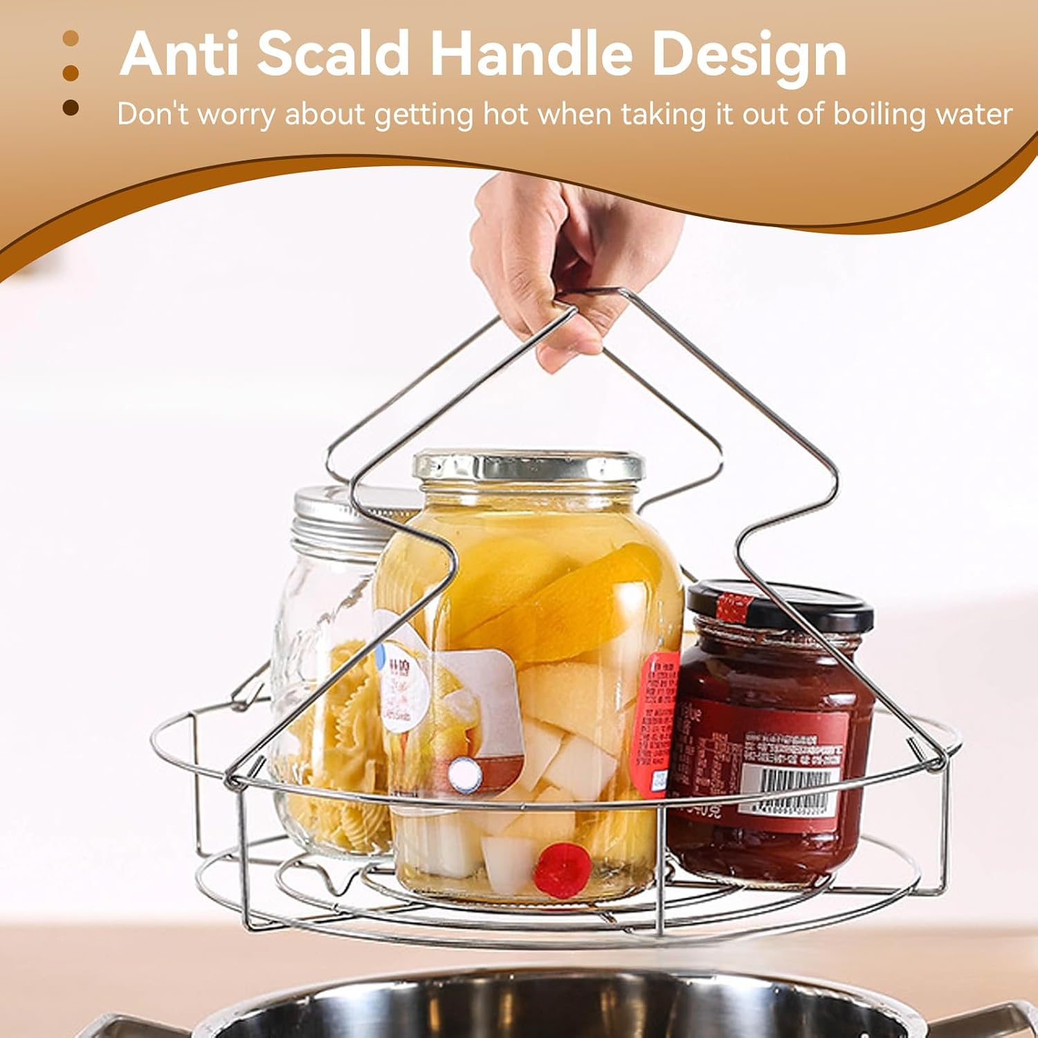 Canning Rack, Steamer Rack Stainless Steel Canning Rack Water Bath Canner Rack with Handles Wire Canner Rack Water