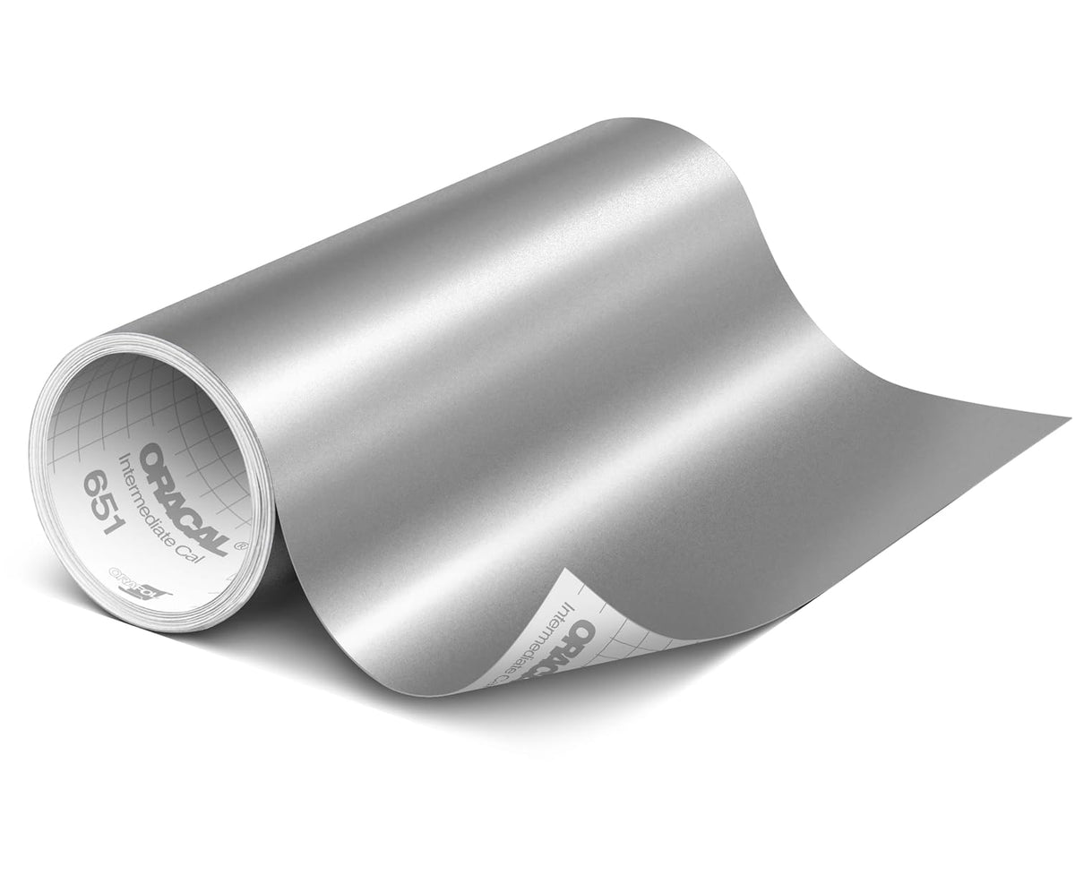 651 Matte Metallic Silver Grey Vinyl Durable Roll Easy to Weed Permanent Adhesive Craft Vinyl for Plotting Machines