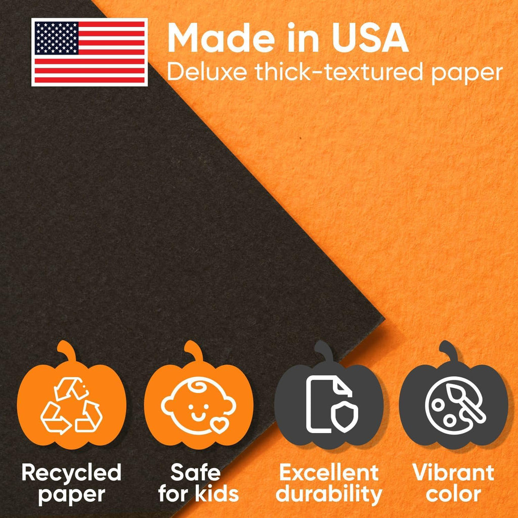 36" x 1200" (100 ft) Halloween Crafts Kraft Paper Rolls Set, 45 Lbs - Orange, Black Kraft Paper - Made in USA Colored