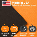 36" x 1200" (100 ft) Halloween Crafts Kraft Paper Rolls Set, 45 Lbs - Orange, Black Kraft Paper - Made in USA Colored