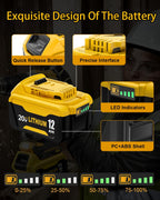Replacement for Dewalt 20V MAX Battery, Lithium-Ion, 12.0Ah, 2-Pack
