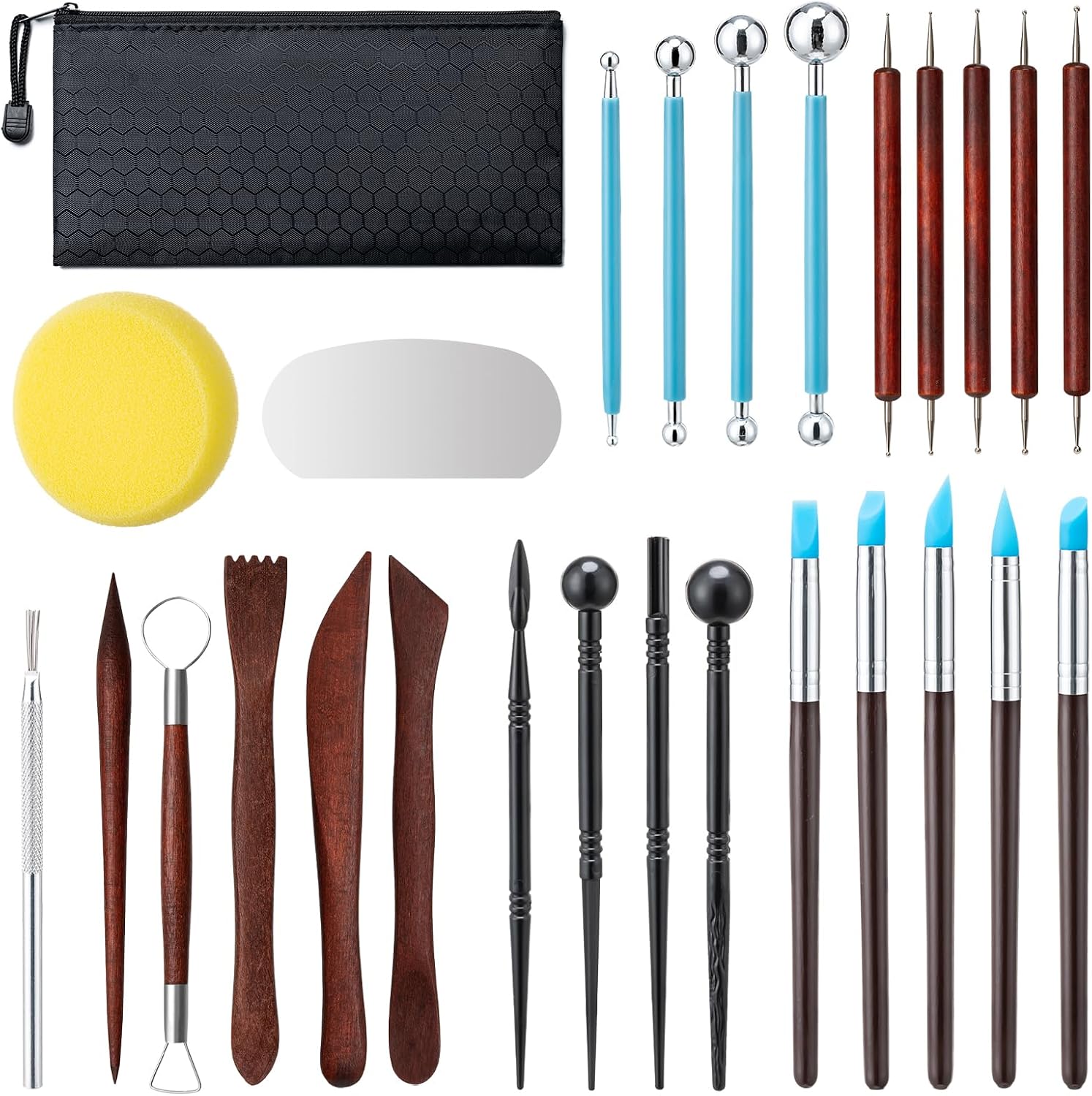 27 Pcs Polymer Clay Sculpting Tools Kit for Adults, Red | Multi-Functional for Carving, Dotting & Molding, Ideal for