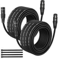 XLR Cables 25FT 2 Pack,Oxygen-Free Copper Balanced Microphone Cord Male to Female 3Pin for DMX Cable,Speaker Cable