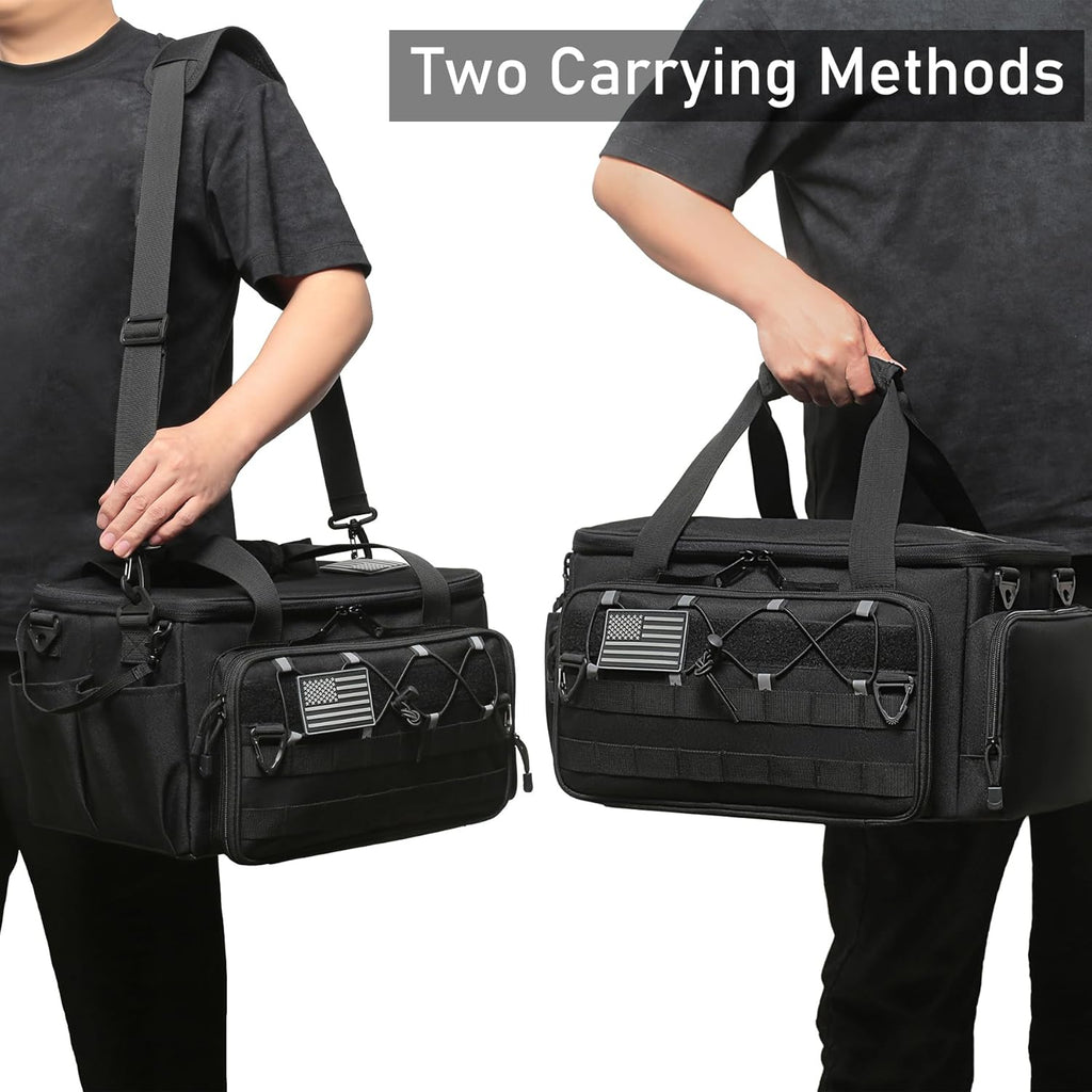 15-Inch Tool Bag Multi-purpose Tool Organizer Bag For Men with Shoulder Strap, Tactical Range Bag Work Tote for