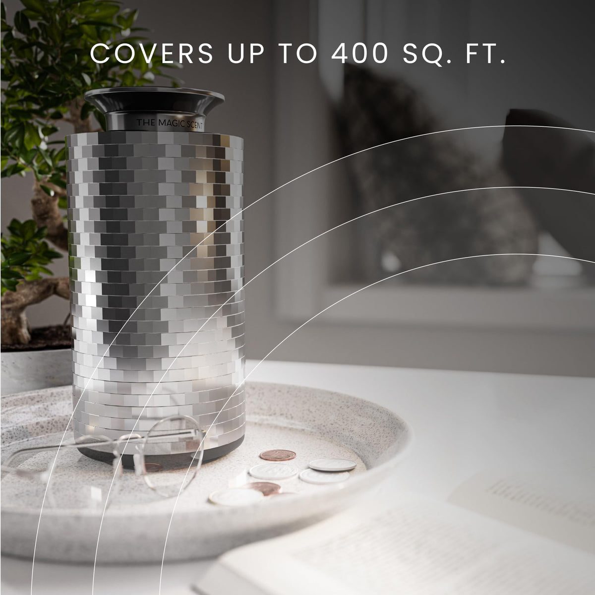 Mini Car Diffuser - Waterless Scent Machine for Home & On-The-Go - Intensity & Timer Control - Portable Diffuser