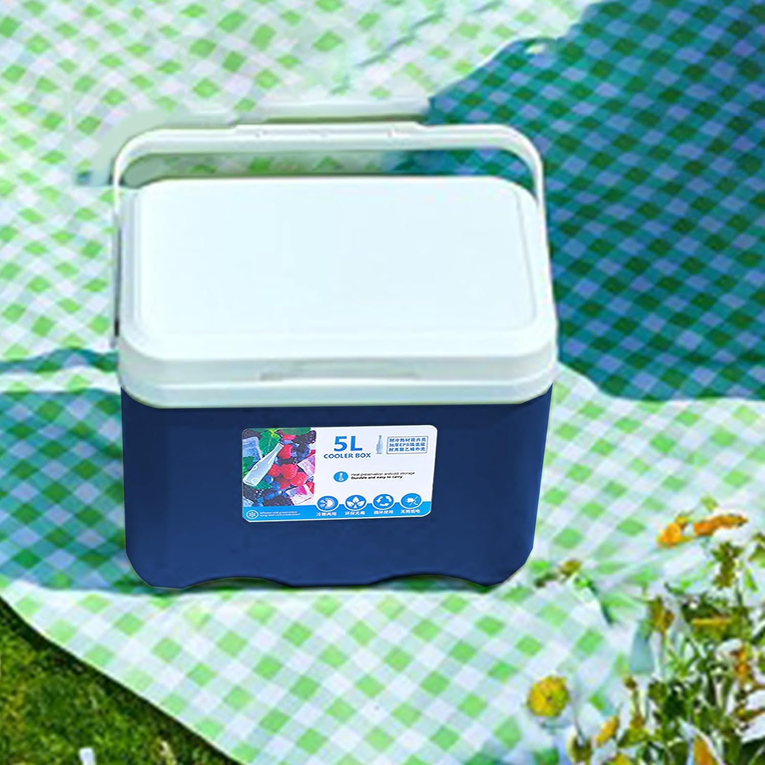 Portable Camping Cooler with Handle 5l Ice Cooler Small Hard Travel Coolers | Leak-Proof Outdoor Ice Chest Keeps Ice