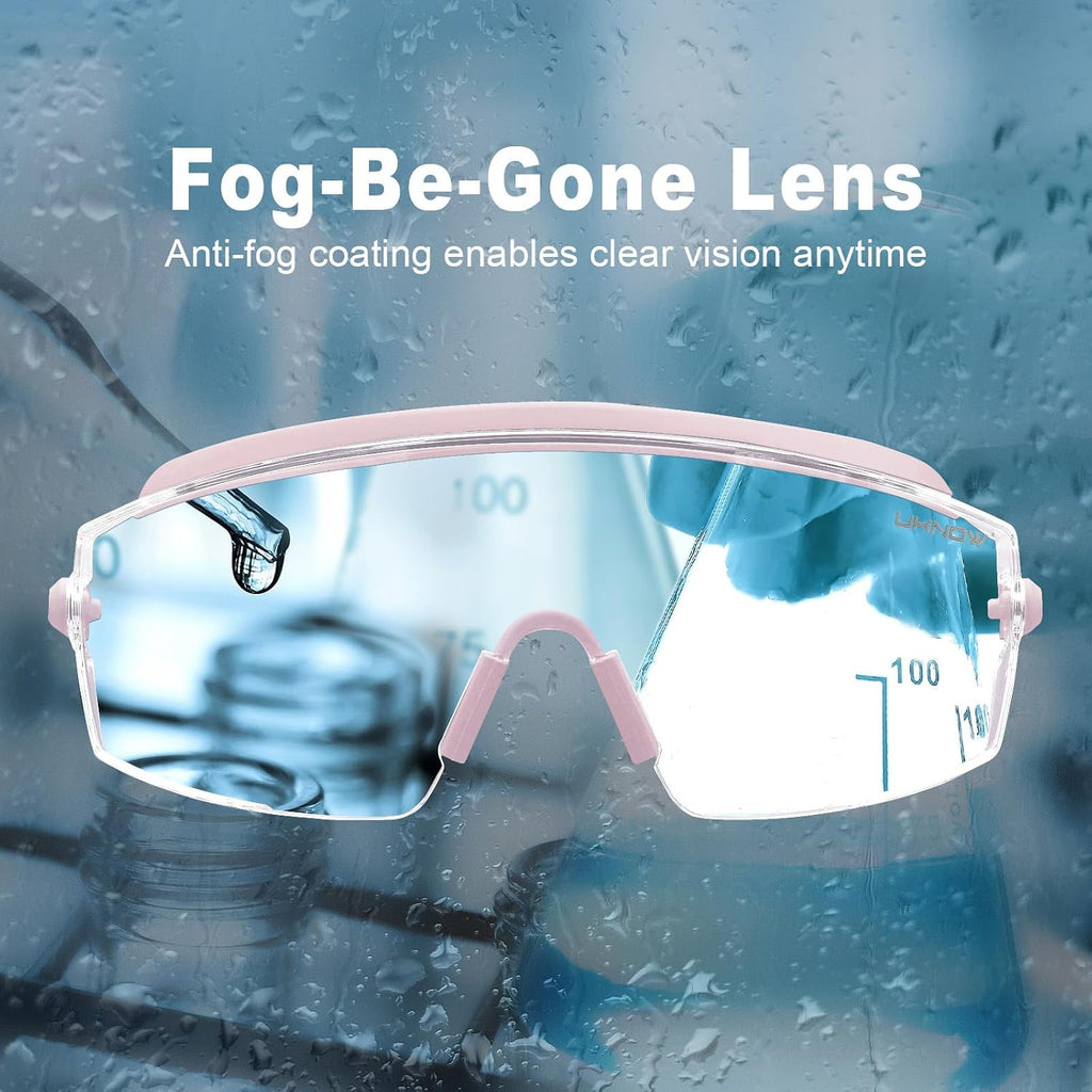 Safety Goggles Over Glasses, Anti Fog Safety Glasses with Clear Wraparound Lens, ANSI Z87.1 Protective Eyewear