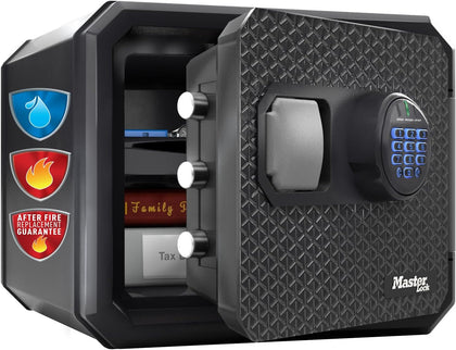 Certified Fireproof and Waterproof Safe, 23L, 417 x 348 x 478 mm, Digital Combination with Backlit Keypad