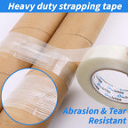 32 Rolls Strapping Tape 1 Inch x 60 Yards 5.5 Mil Fiberglass Tape