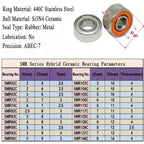AXK SMR74-2RS Hybrid Ceramic Spinning Reel Bearing 4×7×2.5mm