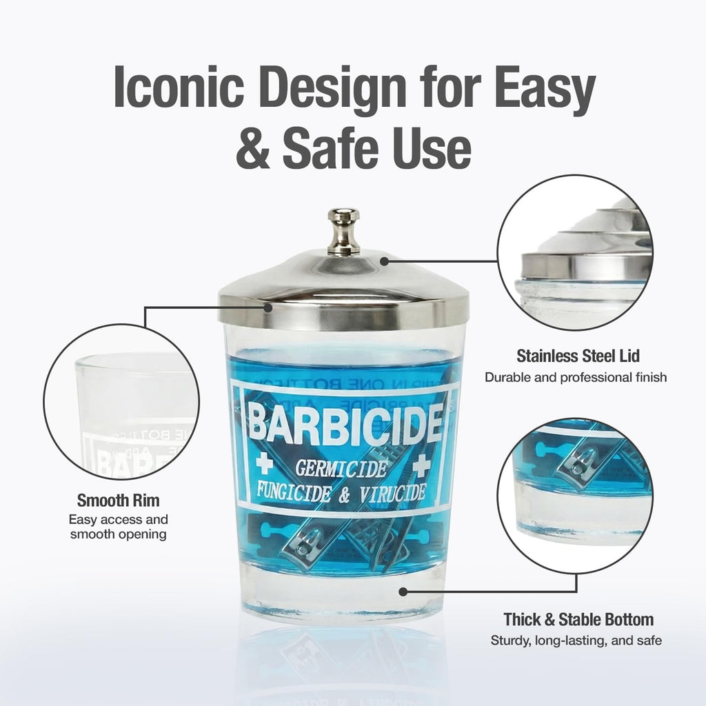 Disinfectant Jar and Concentrate Starter Kit (4 Oz Jar + 16 Fl Oz)– Professional Salon, Spa & Barber Tool Sanitizing Kit