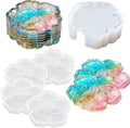 Silicone Coaster Resin Molds, 5PCS Flower Coaster Molds with Holder Mold for Epoxy Resin, Coaster Tray Resin Casting