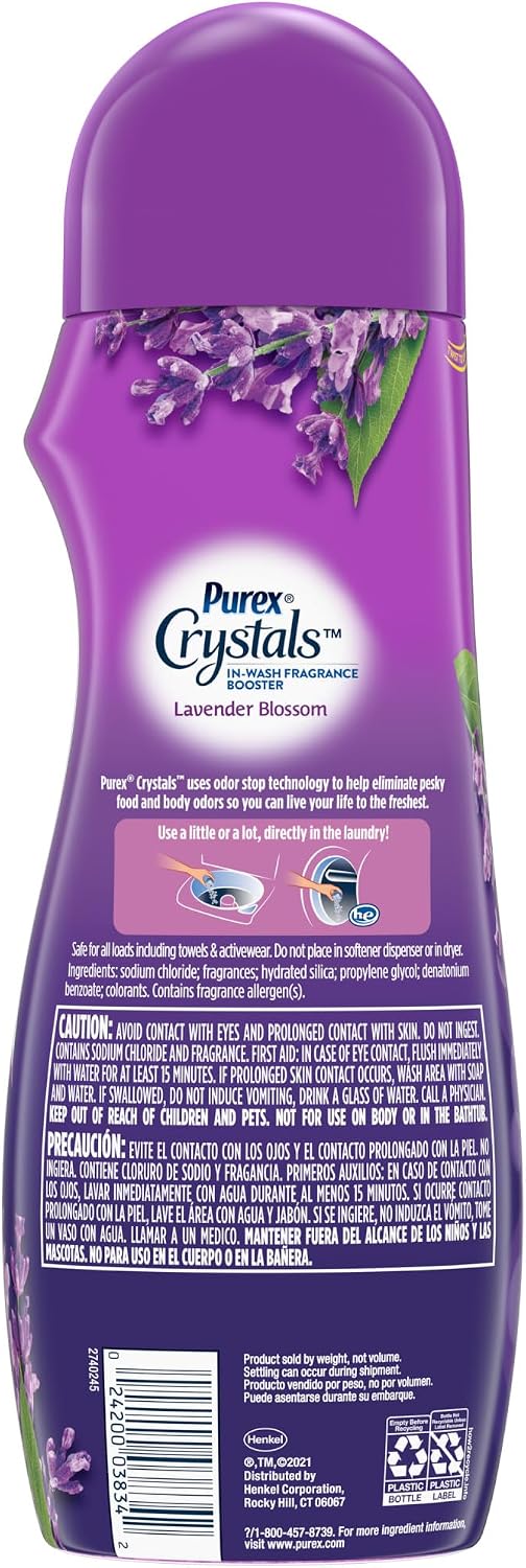 Crystals In-Wash Scent Booster, Fresh Lavender Fields, 21 oz, 4-Pack