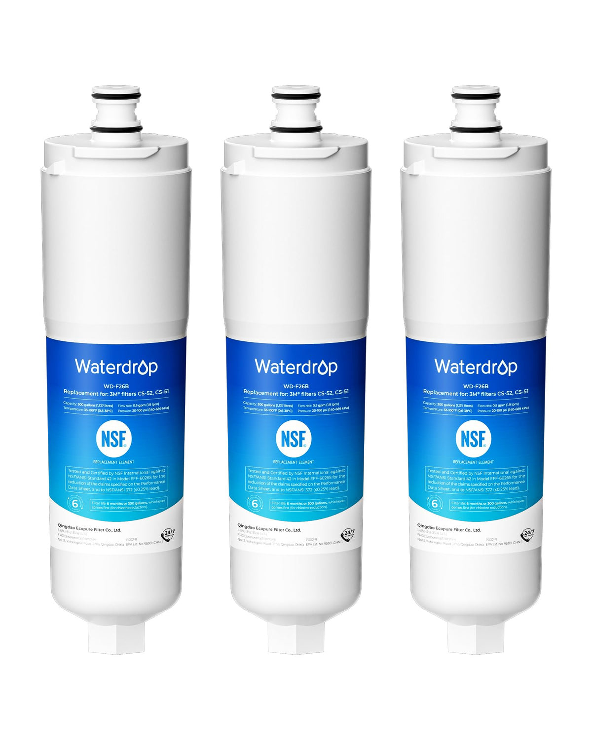 Waterdrop CS-52 Refrigerator Water Filter, Replacement for Bosch 640565