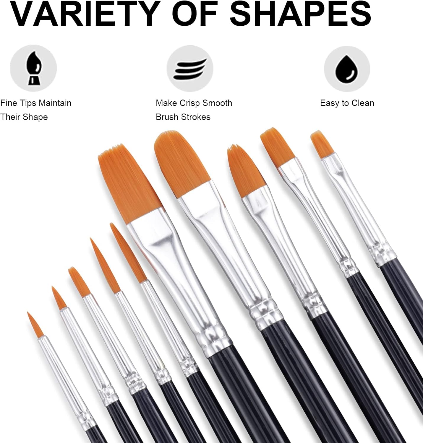 Acrylic Paint Set with 10 Brushes, 18 Colors Outdoor/Indoor (59ml, 2 oz) Art Craft Paint Non Toxic, Perfect for