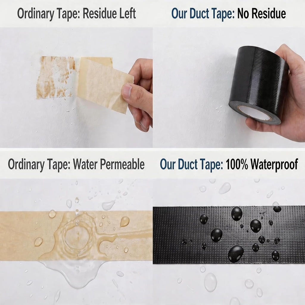 Wide Duct Tape Heavy Duty Black Tape Multi-Purpose, 5'' X 33 FT