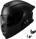 Bluetooth Motorcycle Helmet Full Face with 3 Visors Clear, Tinted, Chrome