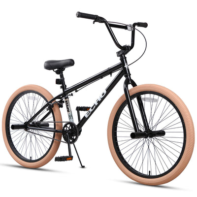 Echo 24 Inch Beginner BMX Bike for Boys Girls, Black & Brown