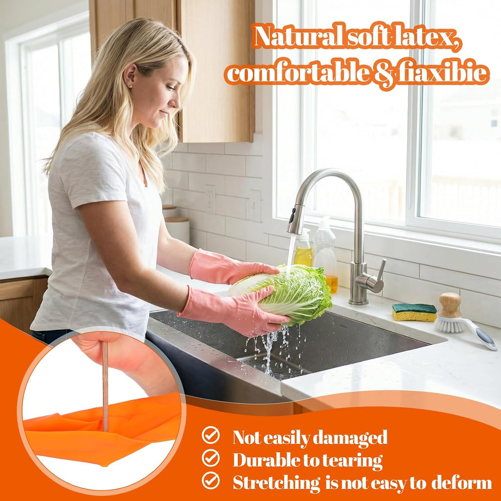 12 Pairs Kitchen Gloves for Washing Dishes, Rubber Cleaning Gloves for Dishwashing, Household Washing Dishes Cleaning